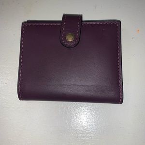 Coach 1941 glove tanned leather trifold plum